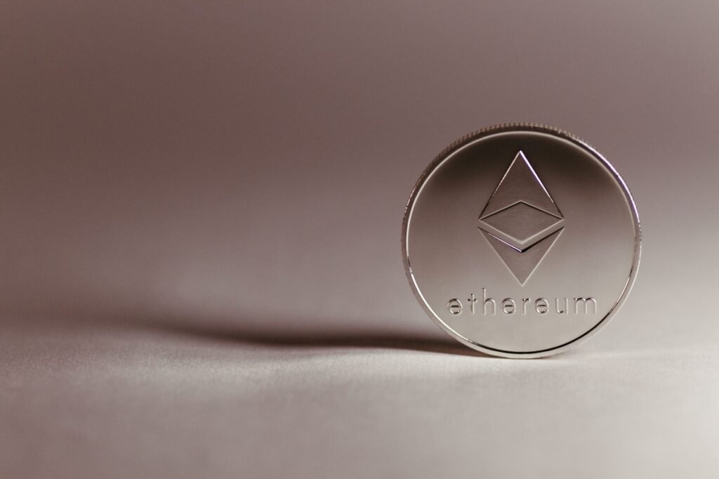 Artificial intelligence analyzing smart contract code on a blockchain interface, symbolizing enhanced security and optimization in DeFi.