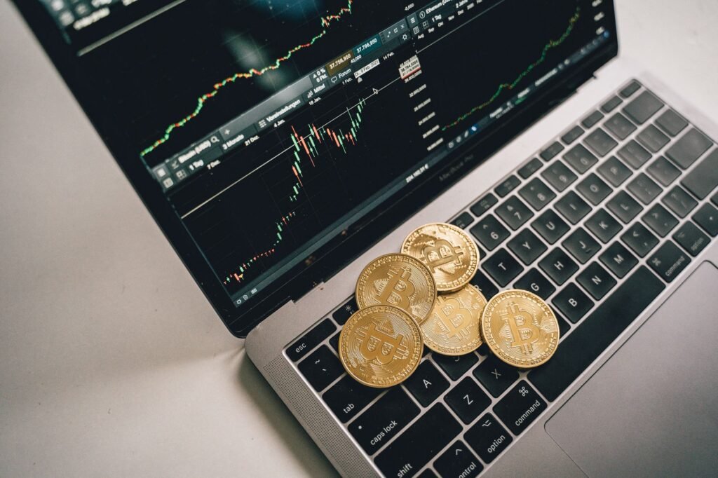 An AI-powered dashboard displaying crypto market sentiment analysis with graphs and trending keywords.