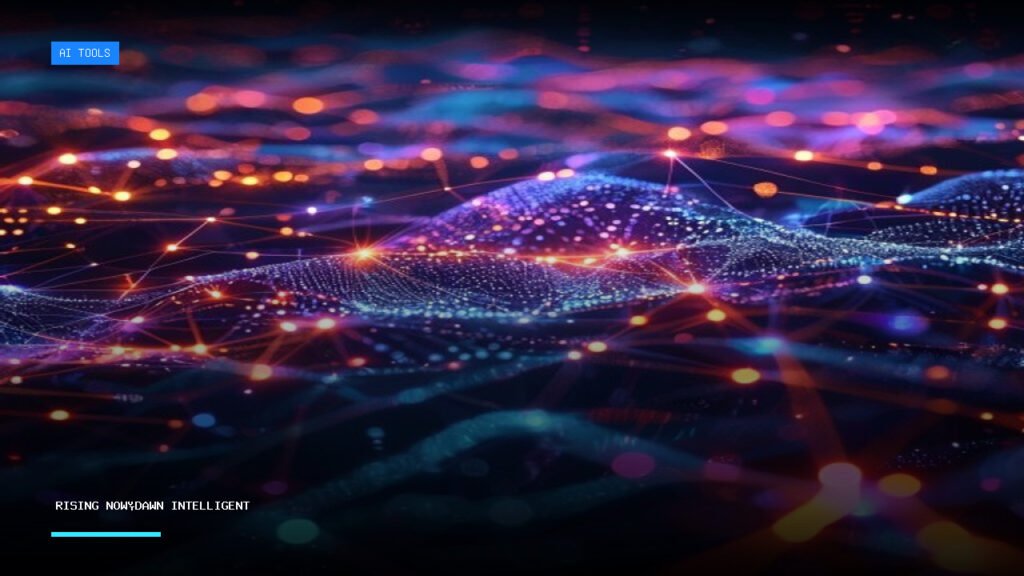 Abstract representation of AI powering a complex cryptocurrency network