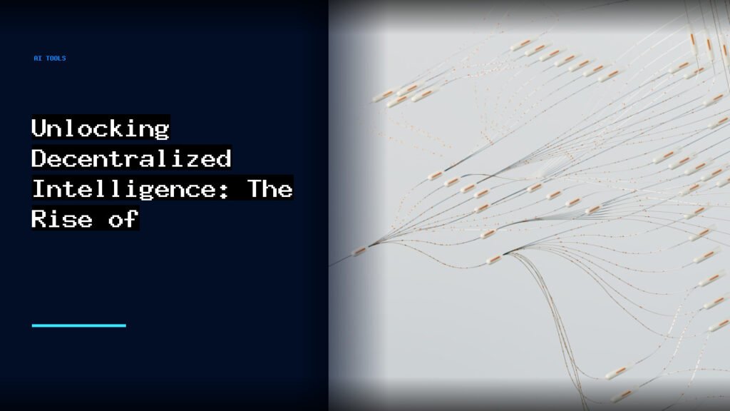 Abstract representation of an AI-powered blockchain network with interconnected nodes and data streams