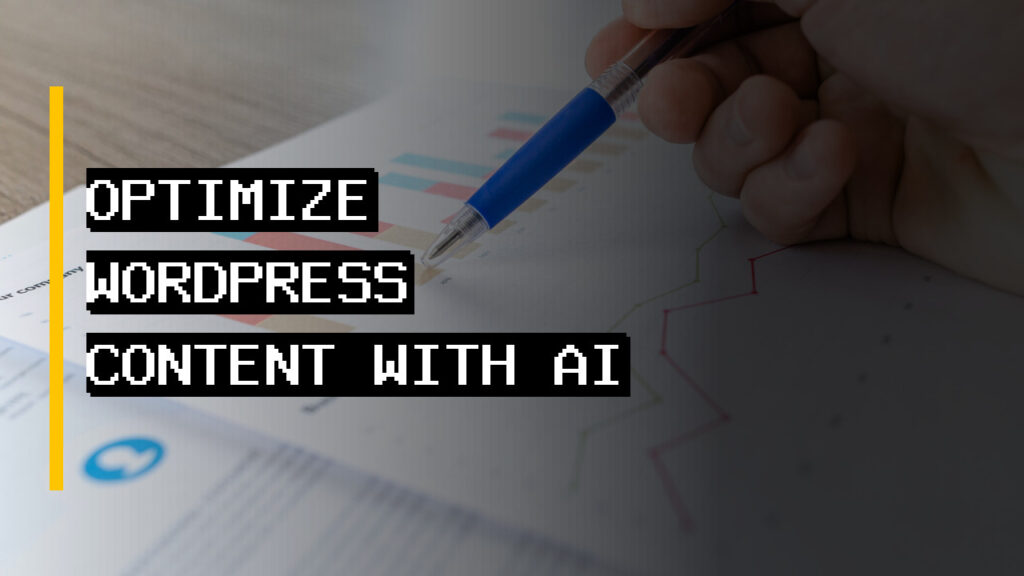 Artificial intelligence software analyzing website content on a computer screen, showing graphs and data for content optimization insights.