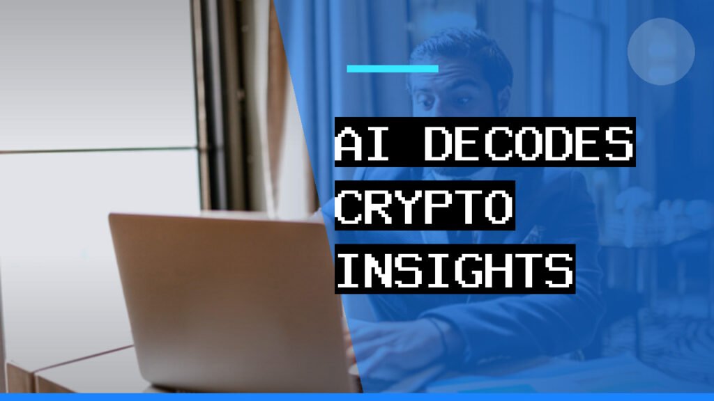 A financial analyst using AI tools on a laptop to analyze crypto market trends