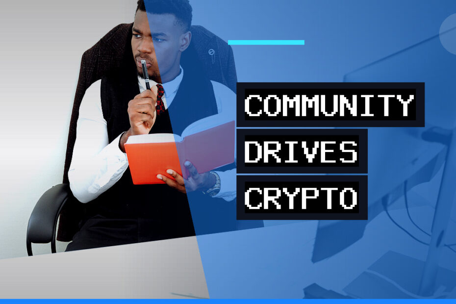 A professional man contemplating a blockchain diagram on a computer screen, symbolizing community-driven decisions in crypto.