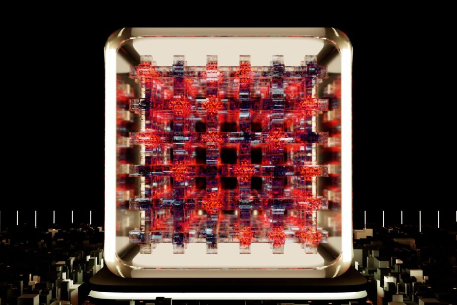 Conceptual image showing AI brain connecting with blockchain network nodes, symbolizing the convergence of Artificial Intelligence and Blockchain technologies.