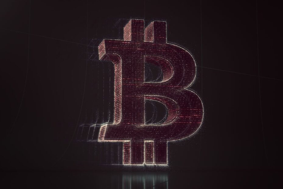 Illustration of Bitcoin blockchain with data packets and a 'BIP-110' label