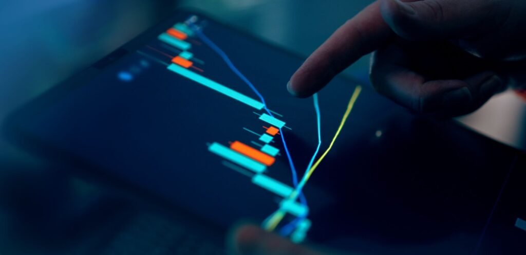 Abstract image showing gears of traditional finance being influenced by digital crypto elements