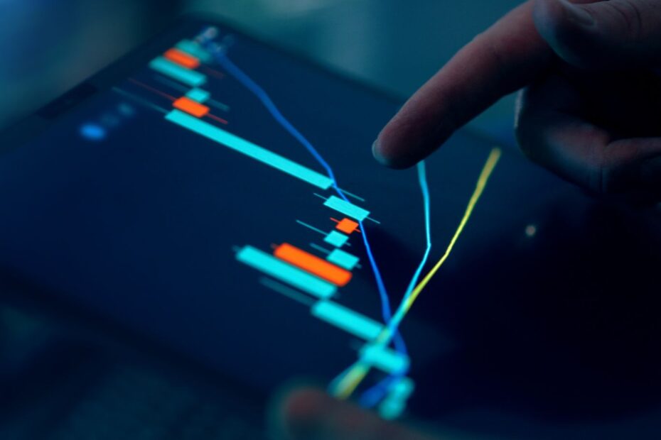 Abstract image showing gears of traditional finance being influenced by digital crypto elements