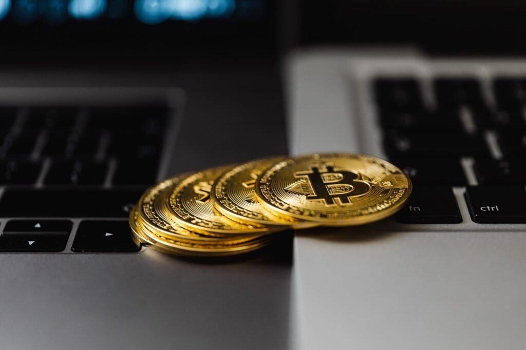 Illustration of a deep, mysterious digital wallet glowing with Bitcoin symbols, representing long-dormant crypto holdings