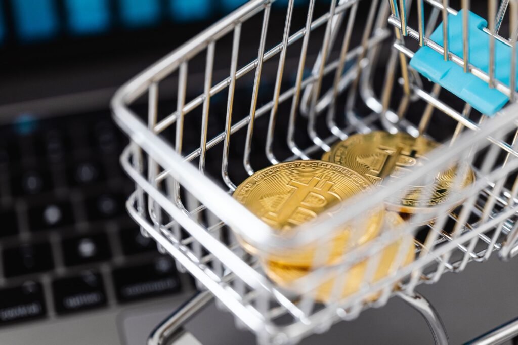Abstract representation of AI agents interacting with cryptocurrency and digital commerce interfaces