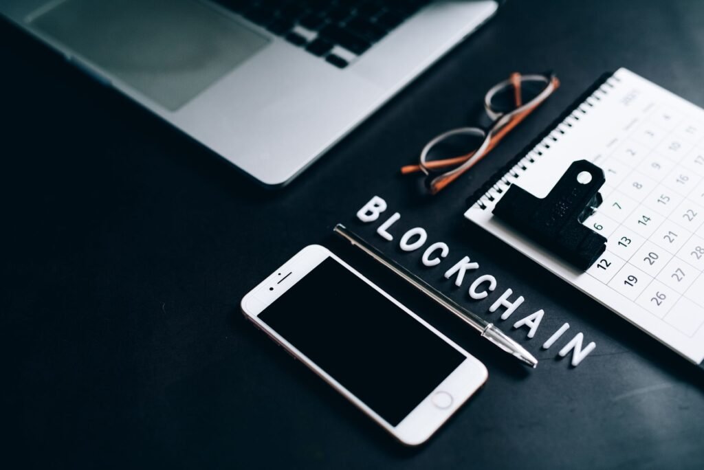 Abstract image showing data flowing through a blockchain network, symbolizing stablecoins and tokenized assets in corporate operations.