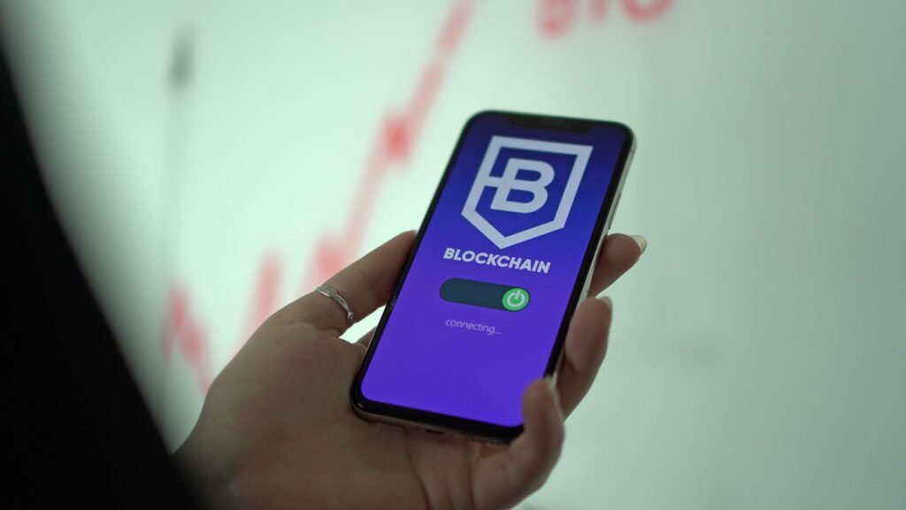 Abstract representation of AI safeguarding a digital wallet within a blockchain network