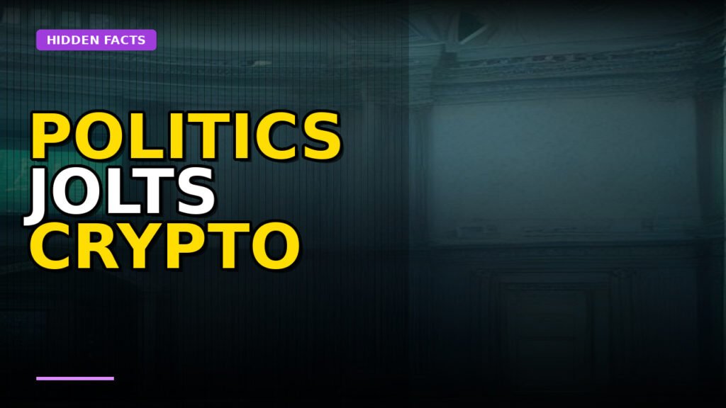 Abstract representation of political influence on crypto market waves