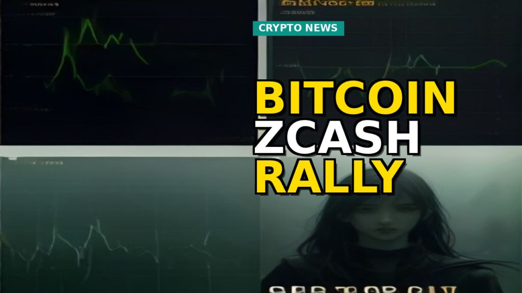 Bitcoin price nearing $80,000, Zcash logo rising, and legal document representing crypto regulation