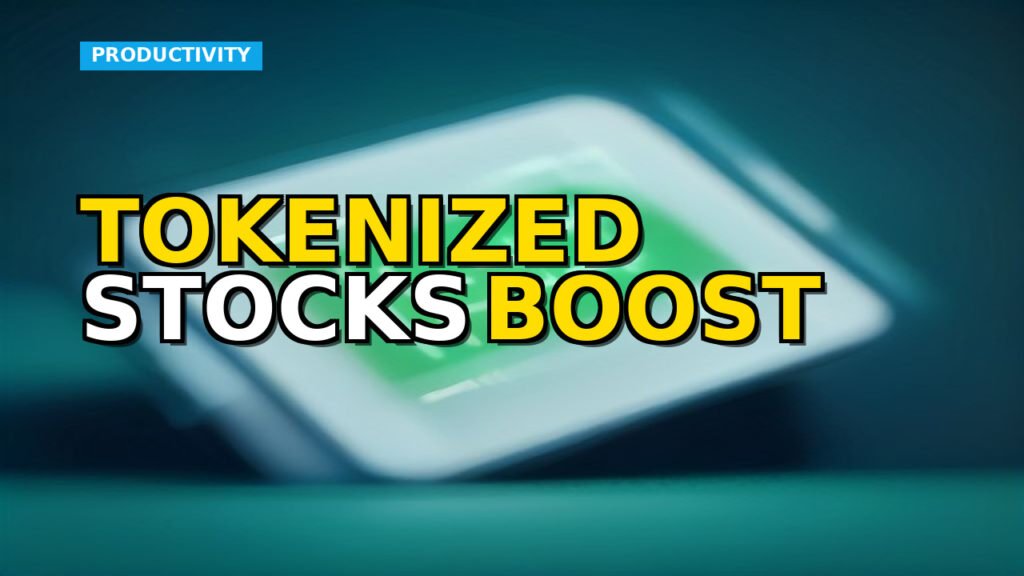 Abstract representation of tokenized stocks on a blockchain ledger, symbolizing digital asset management and financial innovation.