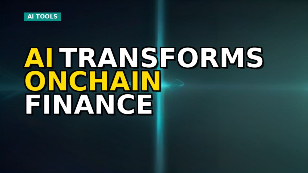 Abstract visualization of AI optimizing on-chain financial transactions with tokenized assets