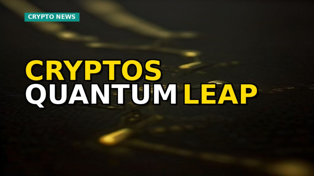 A visual metaphor depicting quantum computing's influence on blockchain and tokenized assets, with glowing quantum elements and digital ledger symbols.