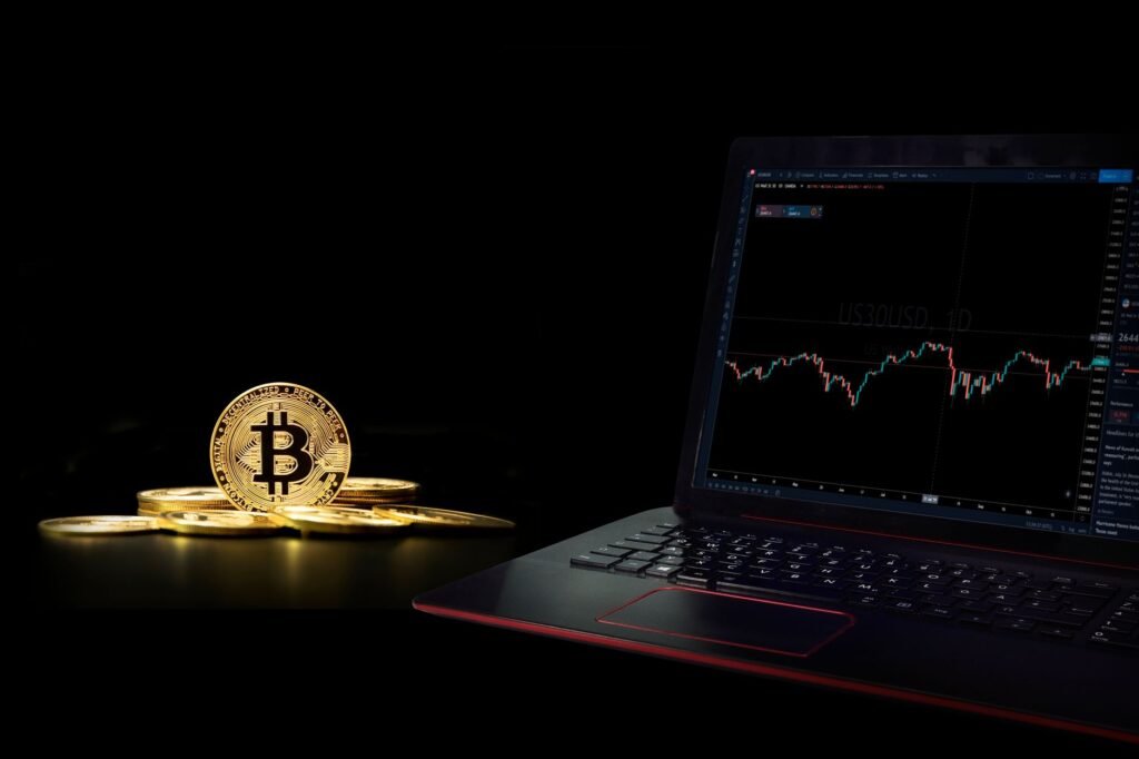 Abstract visual representing AI analyzing cryptocurrency portfolio data for personalized insights