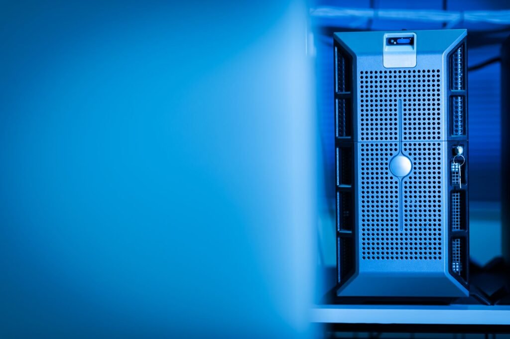 An abstract, high-tech illustration of interconnected server racks and glowing data pathways, symbolizing a powerful AI data center.