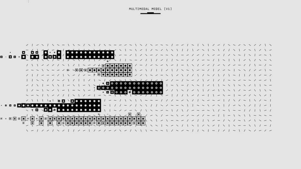 Abstract representation of AI analyzing tokenized real-world assets on a blockchain network, showing data streams and insights