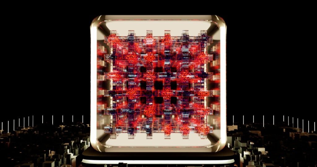 Abstract visualization of interconnected nodes representing an AI-powered oracle network.