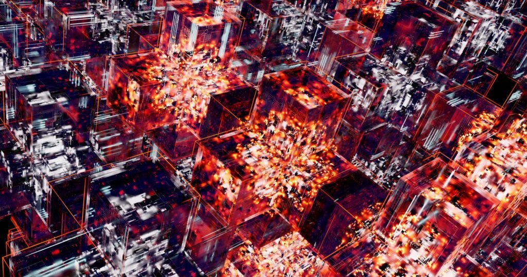 Abstract representation of AI algorithms enhancing liquidity in tokenized real-world asset markets.