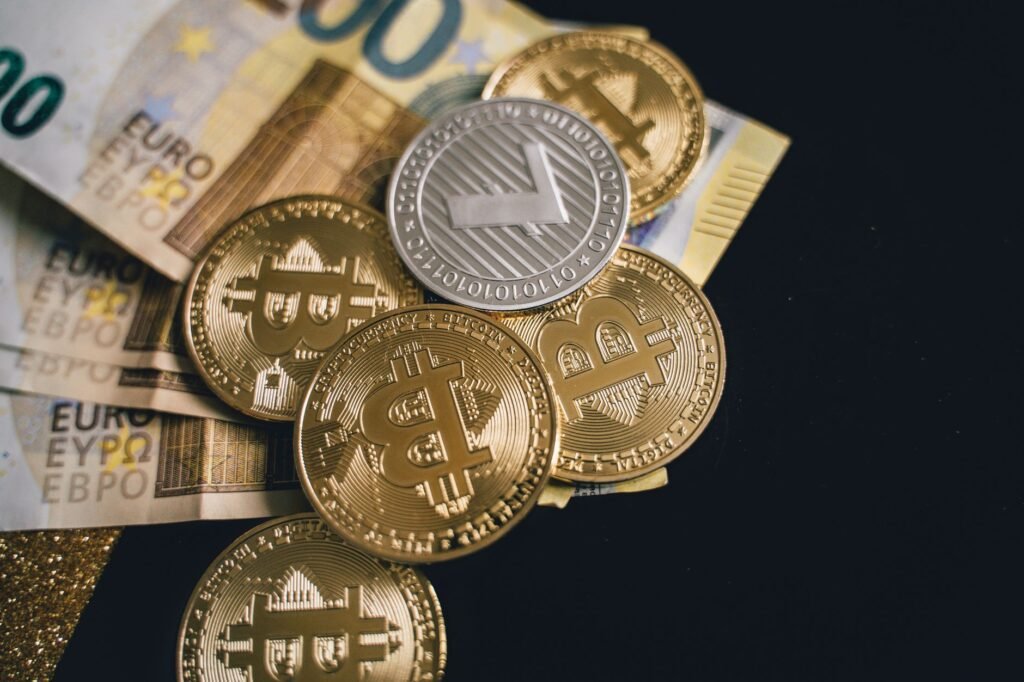 Abstract representation of interconnected digital currency flows across a global network