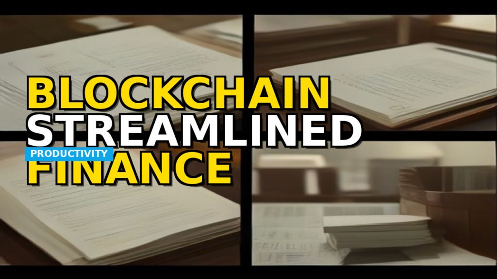 Abstract visualization of blockchain technology streamlining financial data and operations