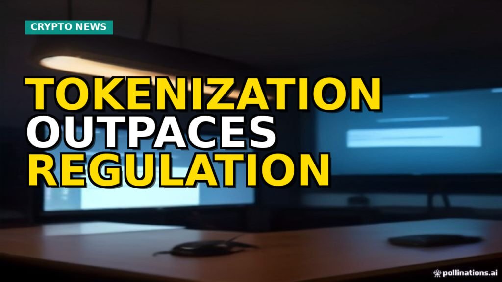 Abstract representation of digital asset tokenization balancing against regulatory structures.