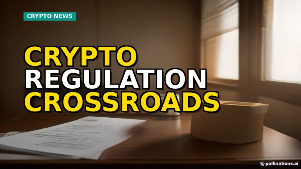 A balance scale symbolizing the evolving relationship between traditional finance regulation and digital asset innovation, with a subtle nod to stablecoins and institutional infrastructure.