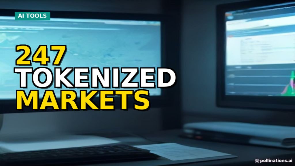 Abstract representation of AI processing financial data for 24/7 tokenized markets