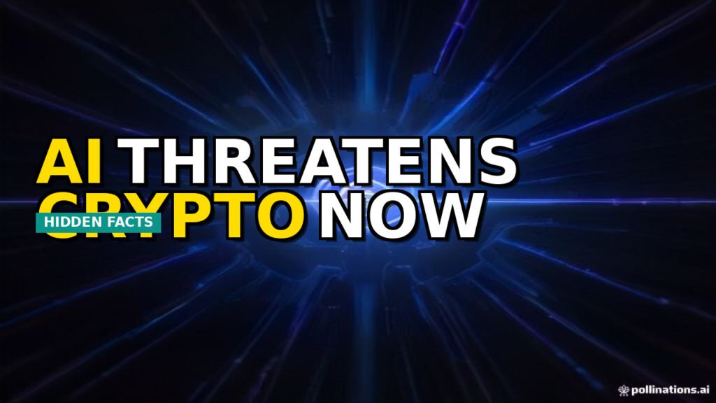 Abstract digital network with a glowing shield representing advanced AI security threats to cryptocurrency.