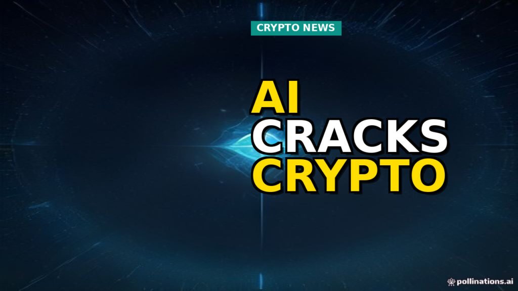 AI analyzing a digital crypto lock with Bitcoin moving in the background, representing security threats and market shifts.