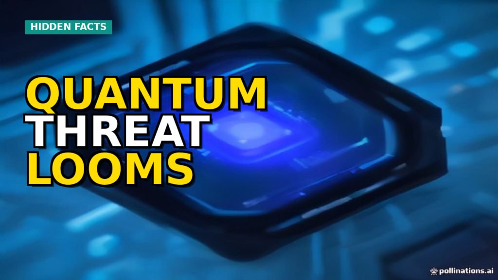Abstract representation of quantum computing impacting blockchain security