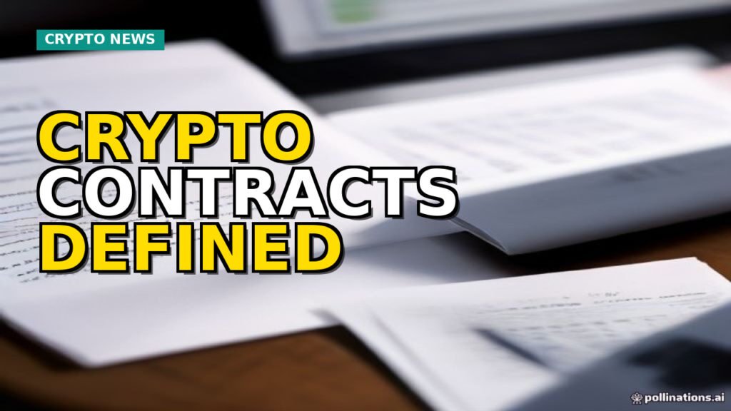 A 3D render of a legal document with Bitcoin and Ethereum symbols, symbolizing crypto regulation.