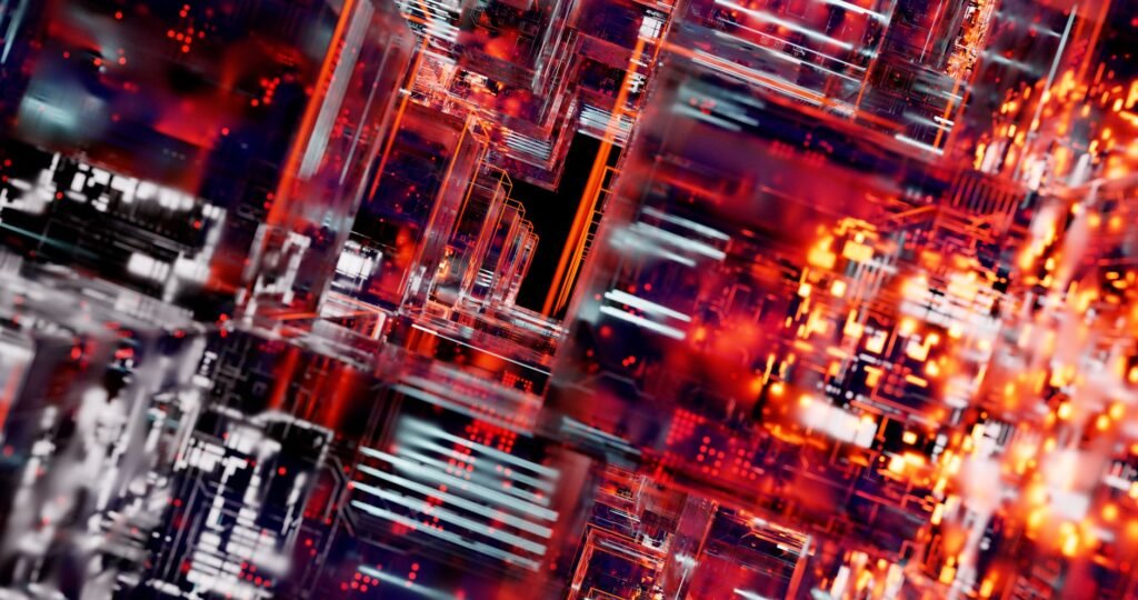 Abstract visualization of interconnected glowing nodes representing network infrastructure